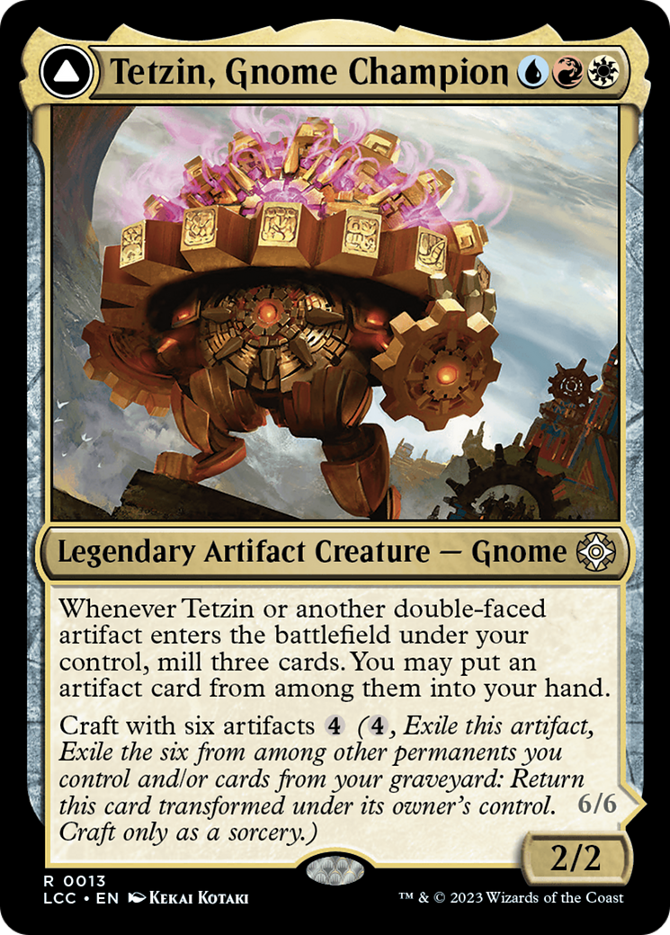 Tetzin, Gnome Champion // The Golden-Gear Colossus [The Lost Caverns of Ixalan Commander] | Nerdhalla Games