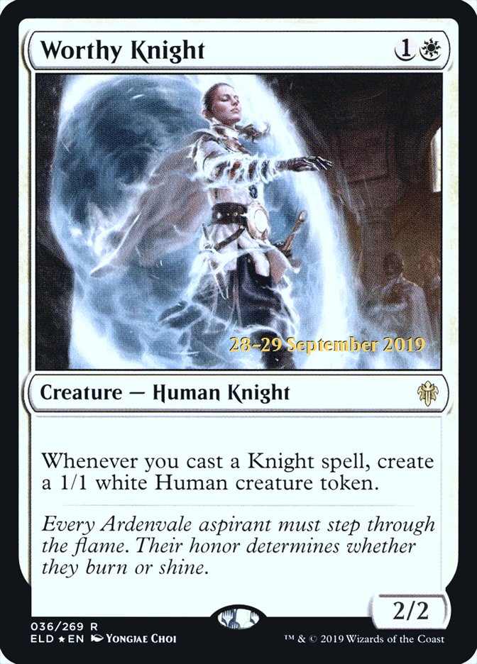 Worthy Knight  [Throne of Eldraine Prerelease Promos] | Nerdhalla Games