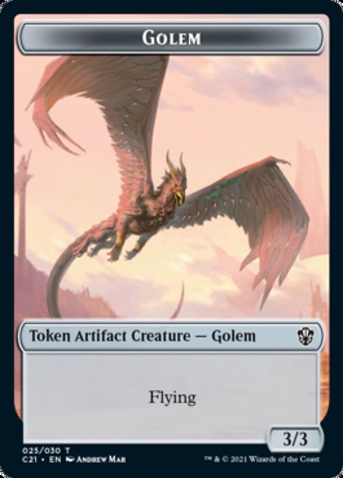 Golem // Thopter Token (025/030) [Commander 2021 Tokens] | Nerdhalla Games