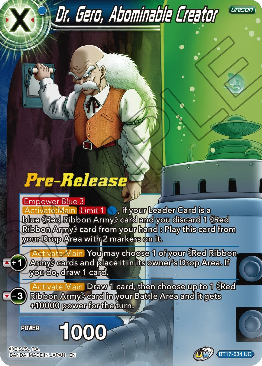 Dr. Gero, Abominable Creator (BT17-034) [Ultimate Squad Prerelease Promos] | Nerdhalla Games