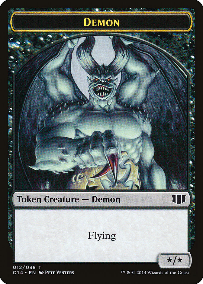 Demon (012/036) // Zombie (016/036) Double-sided Token [Commander 2014 Tokens] | Nerdhalla Games