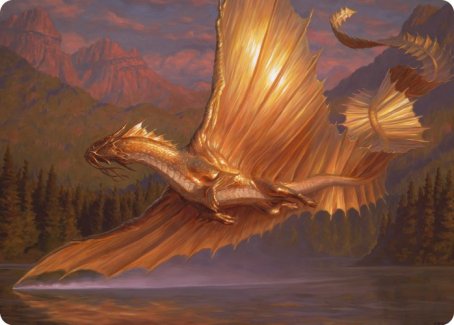 Adult Gold Dragon Art Card [Dungeons & Dragons: Adventures in the Forgotten Realms Art Series] | Nerdhalla Games