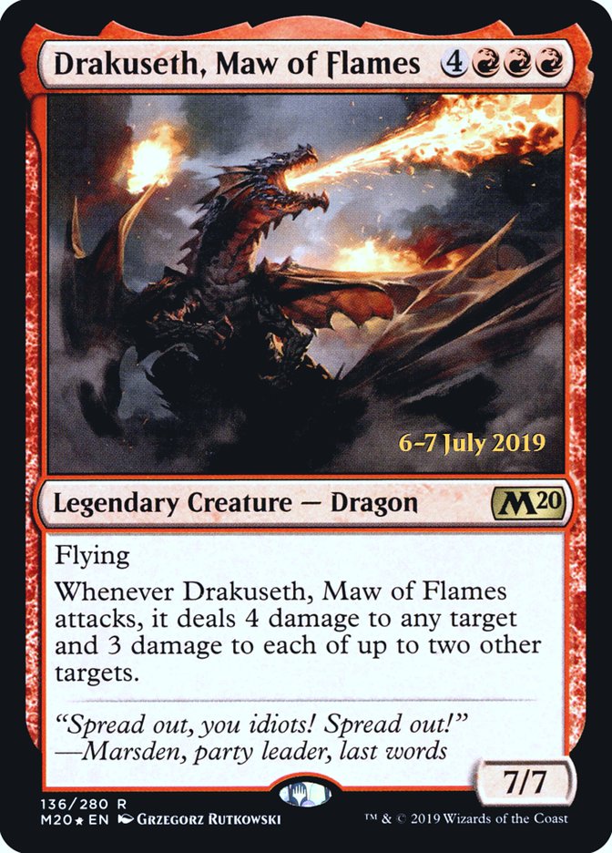 Drakuseth, Maw of Flames  [Core Set 2020 Prerelease Promos] | Nerdhalla Games