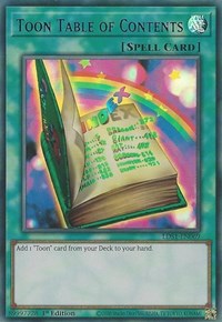 Toon Table of Contents (Blue) [LDS1-EN069] Ultra Rare | Nerdhalla Games