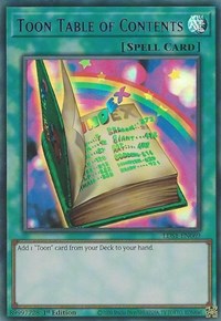 Toon Table of Contents (Purple) [LDS1-EN069] Ultra Rare | Nerdhalla Games