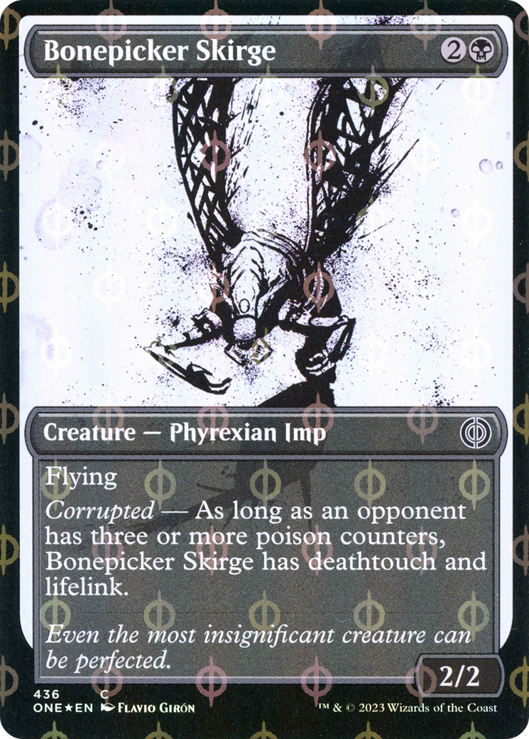 Bonepicker Skirge (Showcase Ichor Step-and-Compleat Foil) [Phyrexia: All Will Be One] | Nerdhalla Games