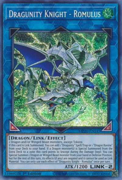 Dragunity Knight - Romulus [MP20-EN145] Prismatic Secret Rare | Nerdhalla Games