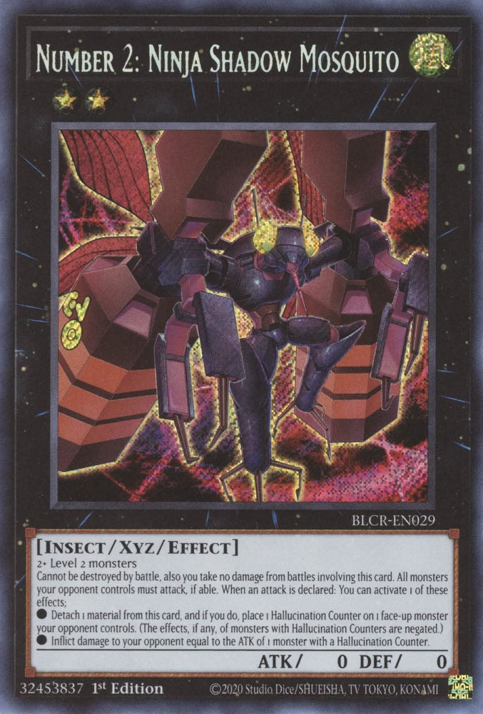 Number 2: Ninja Shadow Mosquito [BLCR-EN029] Secret Rare | Nerdhalla Games