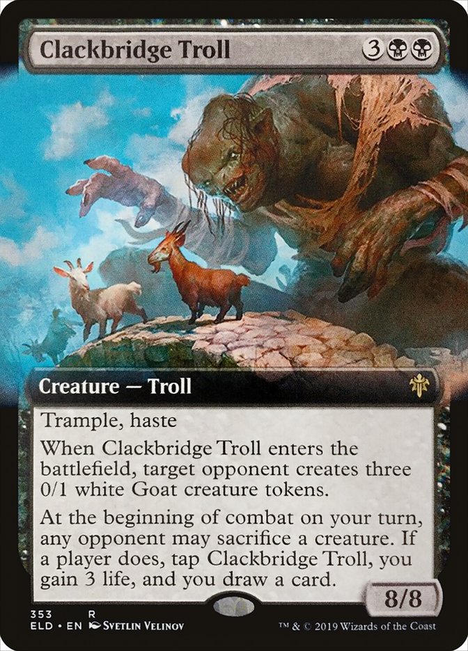 Clackbridge Troll (Extended Art) [Throne of Eldraine] | Nerdhalla Games