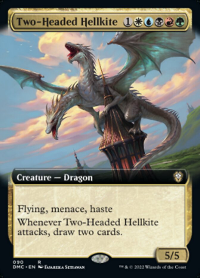 Two-Headed Hellkite (Extended Art) [Dominaria United Commander] | Nerdhalla Games