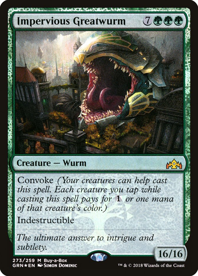 Impervious Greatwurm (Buy-A-Box) [Guilds of Ravnica] | Nerdhalla Games