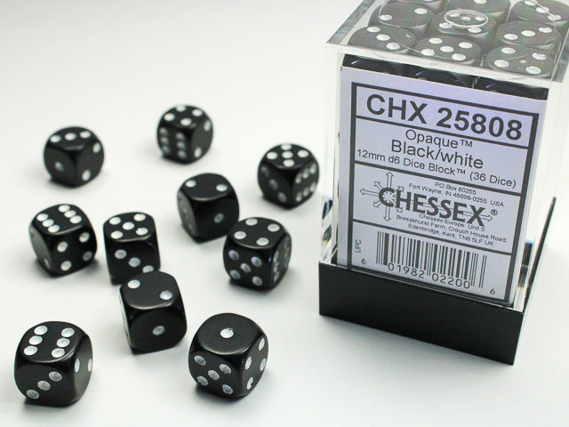 Chessex Dice - 12mm d6 Dice Block (36 Dice) | Nerdhalla Games