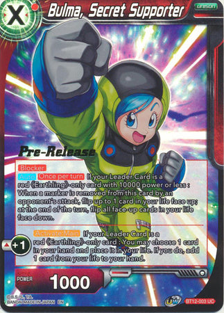 Bulma, Secret Supporter (BT12-003) [Vicious Rejuvenation Prerelease Promos] | Nerdhalla Games