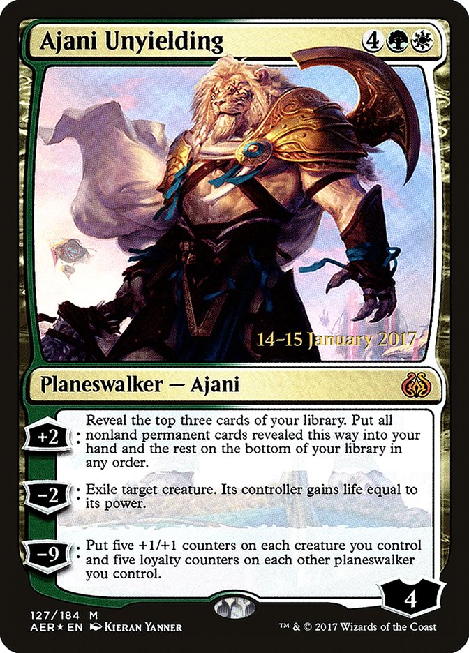 Ajani Unyielding  [Aether Revolt Prerelease Promos] | Nerdhalla Games