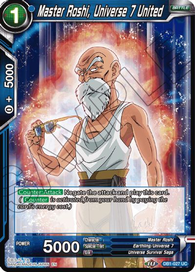 Master Roshi, Universe 7 United (Reprint) (DB1-027) [Battle Evolution Booster] | Nerdhalla Games