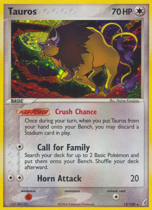 Tauros (12/100) [EX: Crystal Guardians] | Nerdhalla Games