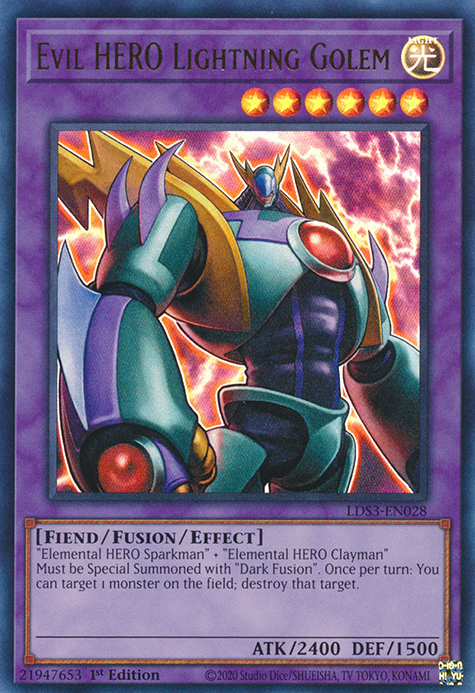 Evil HERO Lightning Golem [LDS3-EN028] Ultra Rare | Nerdhalla Games