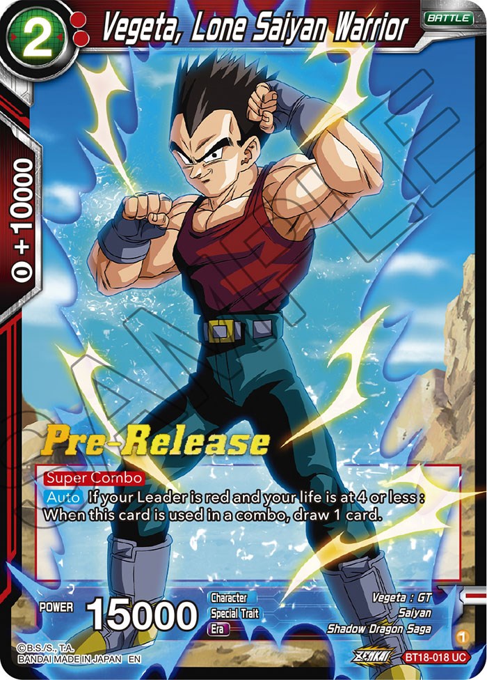 Vegeta, Lone Saiyan Warrior (BT18-018) [Dawn of the Z-Legends Prerelease Promos] | Nerdhalla Games