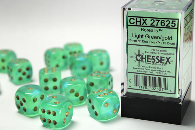 Chessex Dice - 16mm d6 Dice Block (12 Dice) | Nerdhalla Games