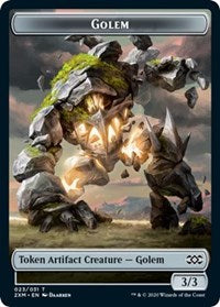 Golem // Elf Warrior Double-sided Token [Double Masters Tokens] | Nerdhalla Games