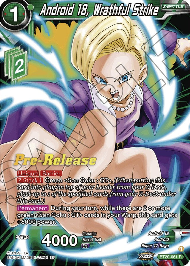 Android 18, Wrathful Strike (BT20-061) [Power Absorbed Prerelease Promos] | Nerdhalla Games