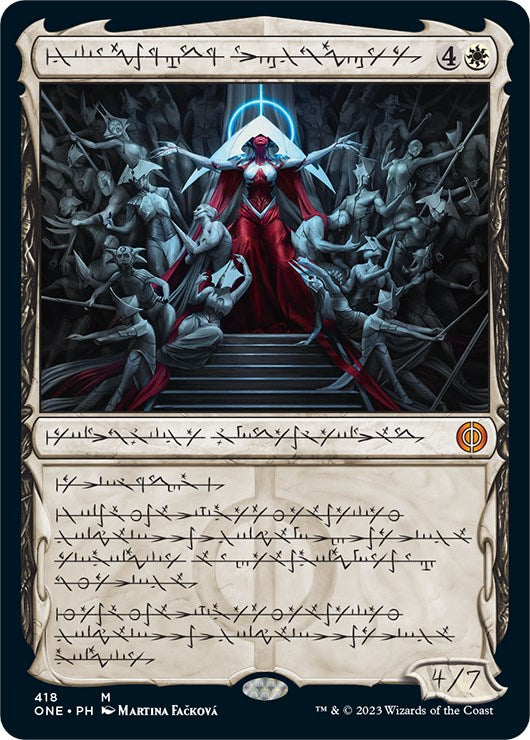 Elesh Norn, Mother of Machines (Phyrexian Step-and-Compleat Foil) [Phyrexia: All Will Be One] | Nerdhalla Games