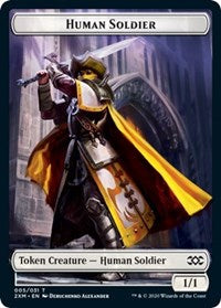 Human Soldier // Tuktuk the Returned Double-sided Token [Double Masters Tokens] | Nerdhalla Games