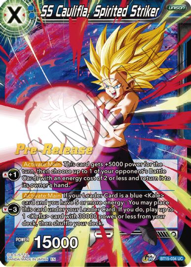 SS Caulifla, Spirited Striker (BT15-034) [Saiyan Showdown Prerelease Promos] | Nerdhalla Games