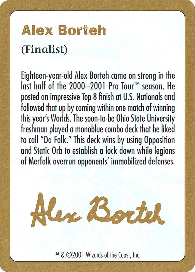 Alex Borteh Bio [World Championship Decks 2001] | Nerdhalla Games