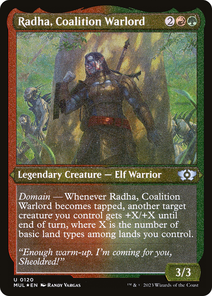 Radha, Coalition Warlord (Foil Etched) [Multiverse Legends] | Nerdhalla Games