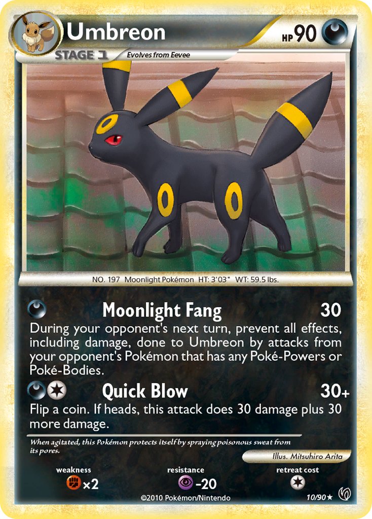 Umbreon (10/90) (Cracked Ice Holo) (Theme Deck Exclusive) [HeartGold & SoulSilver: Undaunted] | Nerdhalla Games