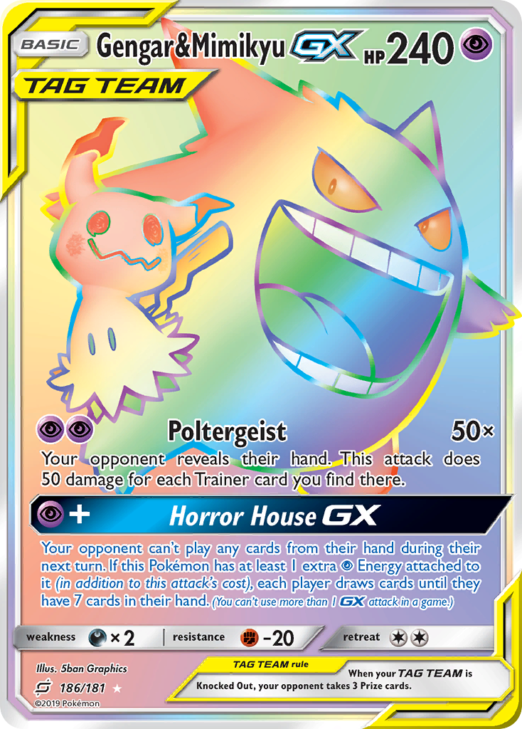 Gengar & Mimikyu GX (186/181) [Sun & Moon: Team Up] | Nerdhalla Games