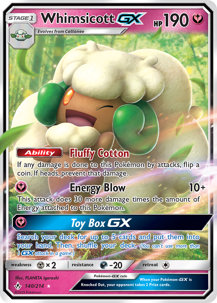 Whimsicott GX (140/214) [Sun & Moon: Unbroken Bonds] | Nerdhalla Games