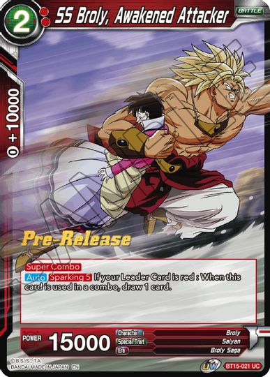 SS Broly, Awakened Attacker (BT15-021) [Saiyan Showdown Prerelease Promos] | Nerdhalla Games