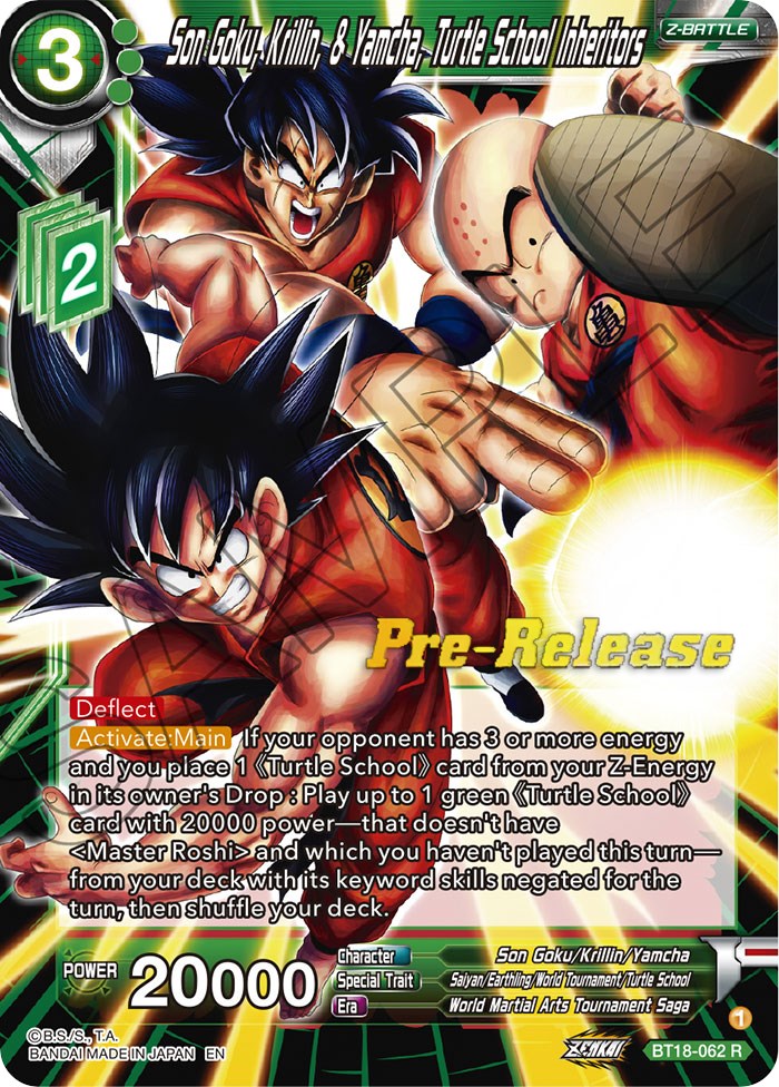 Son Goku, Krillin, & Yamcha, Turtle School Inheritors (BT18-062) [Dawn of the Z-Legends Prerelease Promos] | Nerdhalla Games