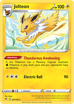 Jolteon (047/185) [Sword & Shield: Vivid Voltage] | Nerdhalla Games