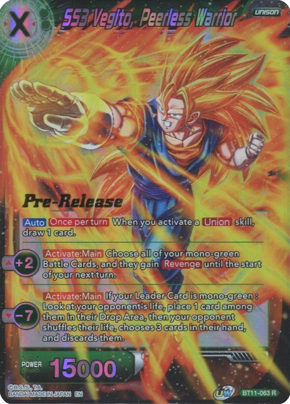 SS3 Vegito, Peerless Warrior (BT11-063) [Vermilion Bloodline Prerelease Promos] | Nerdhalla Games