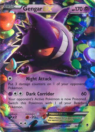 Gengar EX (34/119) (Jumbo Card) [XY: Phantom Forces] | Nerdhalla Games