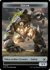 Golem // Blood Double-Sided Token [March of the Machine Commander Tokens] | Nerdhalla Games