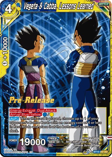 Vegeta & Cabba, Lessons Learned (BT15-147) [Saiyan Showdown Prerelease Promos] | Nerdhalla Games