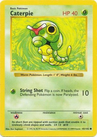 Caterpie (45/102) [Base Set Shadowless Unlimited] | Nerdhalla Games