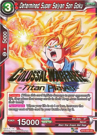 Determined Super Saiyan Son Goku (Titan Player Stamped) [BT3-005] | Nerdhalla Games