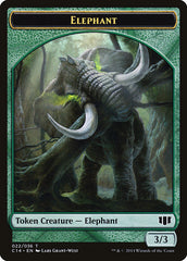 Elephant // Elf Warrior Double-sided Token [Commander 2014 Tokens] | Nerdhalla Games