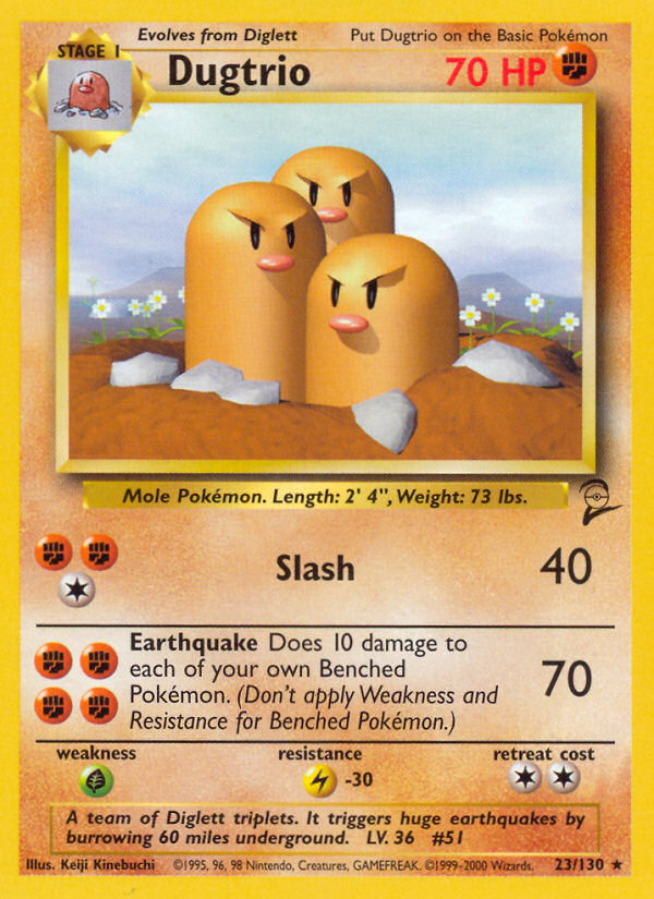 Dugtrio (23/130) [Base Set 2] | Nerdhalla Games