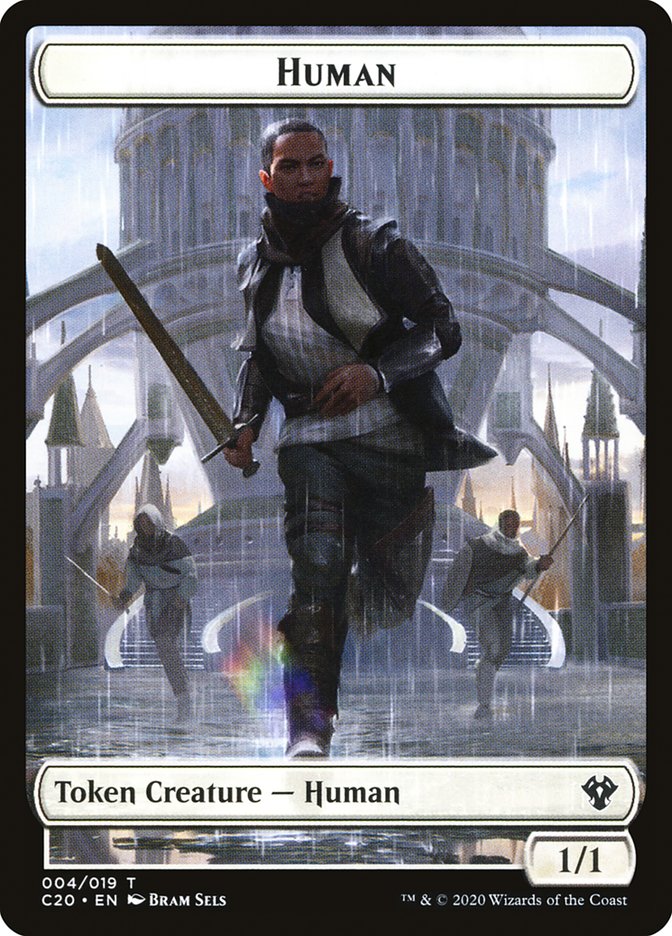 Human // Treasure Double-sided Token [Commander 2020 Tokens] | Nerdhalla Games