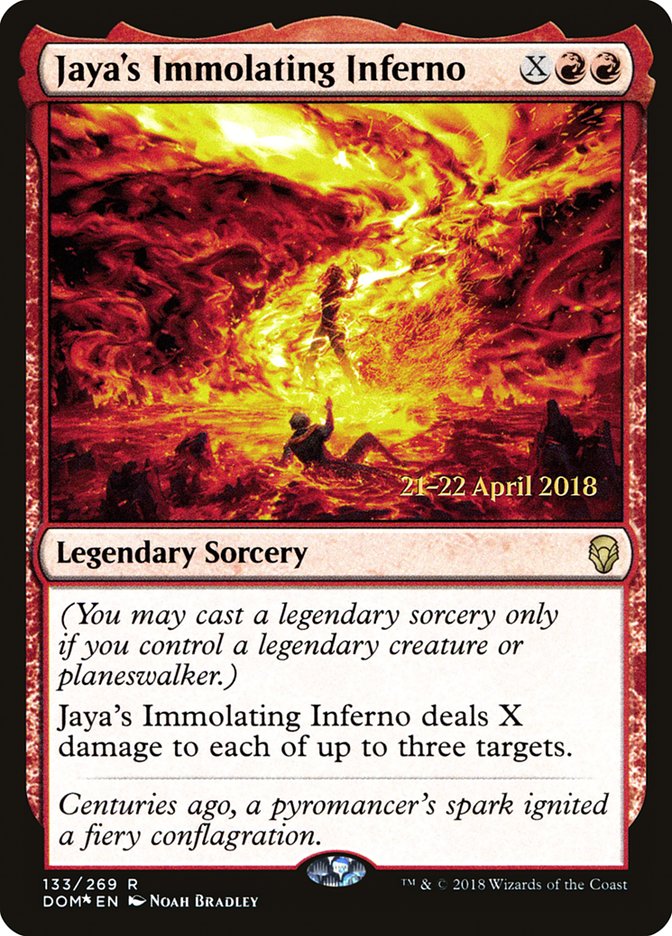 Jaya's Immolating Inferno  [Dominaria Prerelease Promos] | Nerdhalla Games