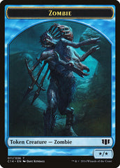 Teferi, Temporal Archmage Emblem // Zombie (011/036) Double-sided Token [Commander 2014 Tokens] | Nerdhalla Games