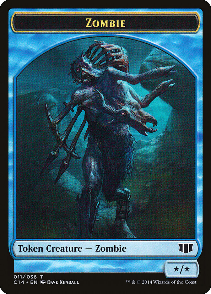 Kraken // Zombie (011/036) Double-sided Token [Commander 2014 Tokens] | Nerdhalla Games