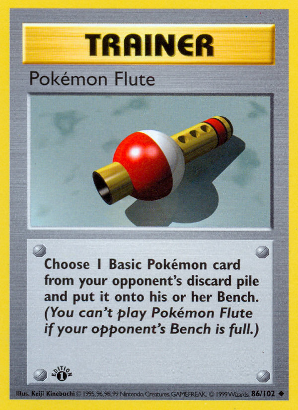 Pokemon Flute (86/102) (Shadowless) [Base Set 1st Edition] | Nerdhalla Games