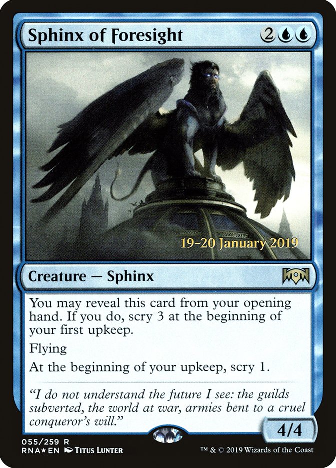 Sphinx of Foresight [Ravnica Allegiance Prerelease Promos] | Nerdhalla Games